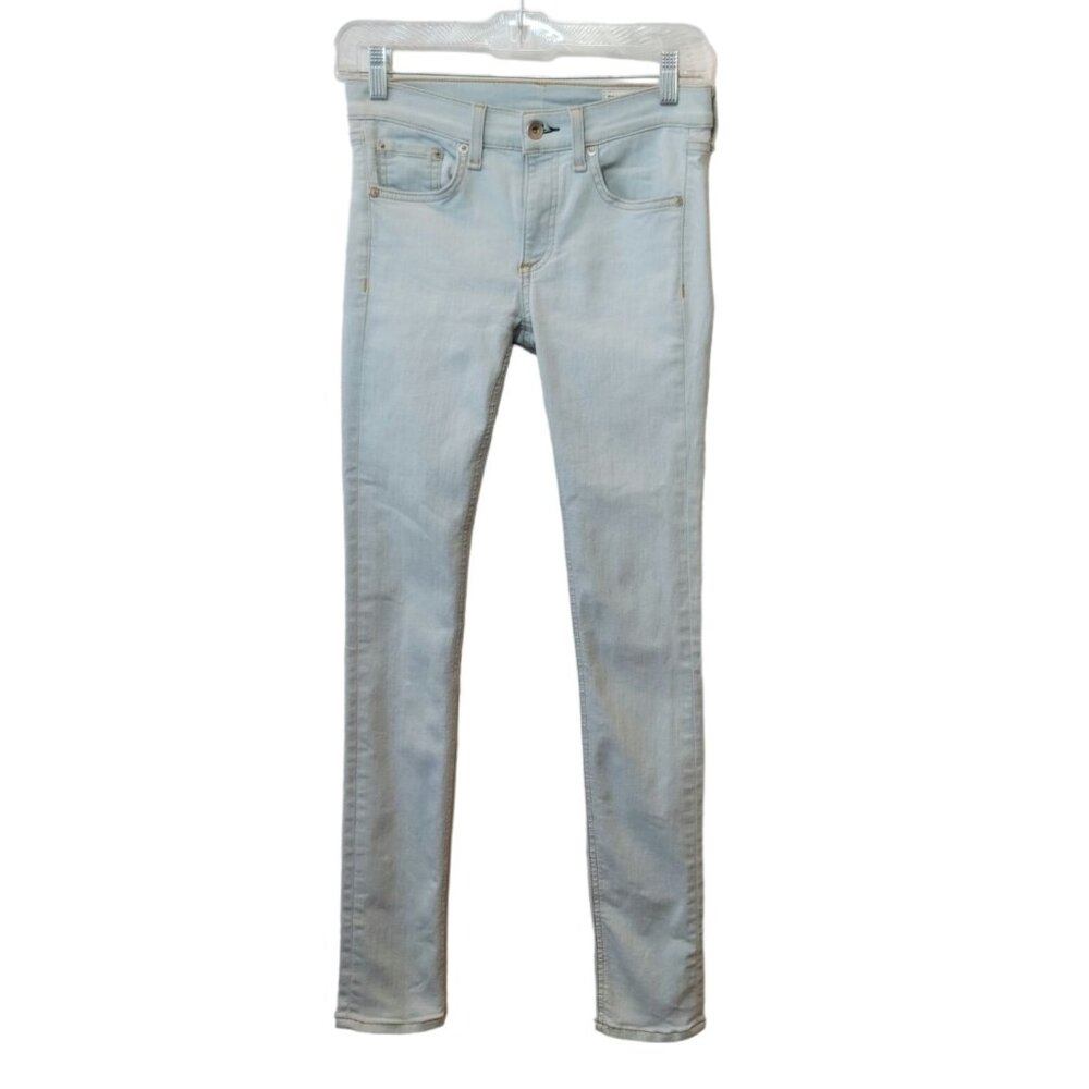 VTG Rag & Bone NY Skinny Jeans Women's Size 25 Light Blue Wash Denim Low Rise